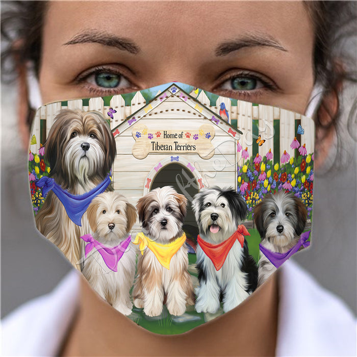 Spring Dog House Tibetan Terrier Dogs Face Mask FM48840