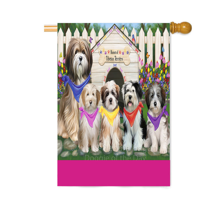Personalized Spring Dog House Tibetan Terrier Dogs Custom House Flag FLG-DOTD-A63076