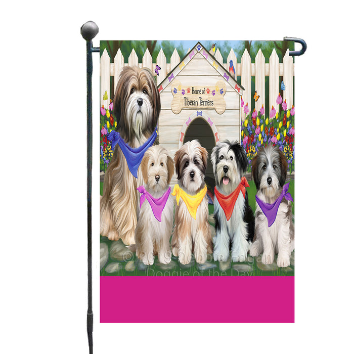 Personalized Spring Dog House Tibetan Terrier Dogs Custom Garden Flags GFLG-DOTD-A63020