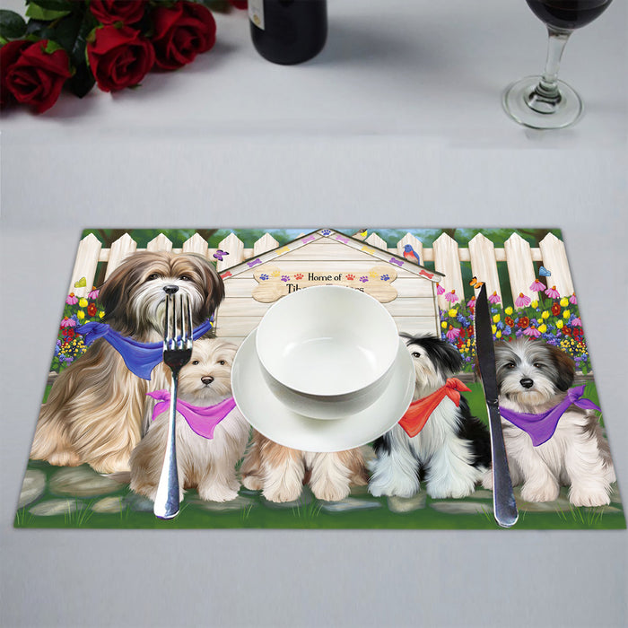 Spring Dog House Tibetan Terrier Dogs Placemat