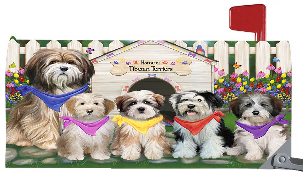 Spring Dog House Tibetan Terrier Dogs Magnetic Mailbox Cover MBC48681