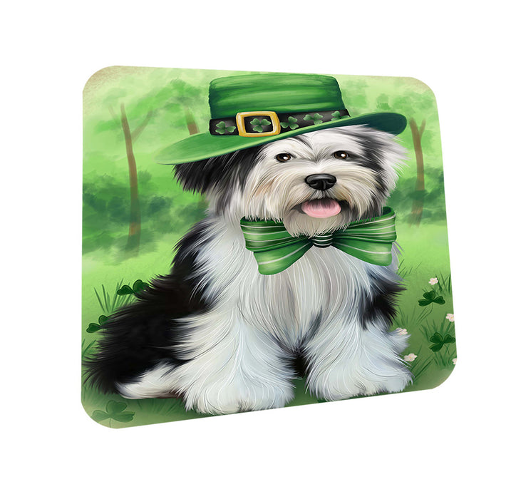 St. Patricks Day Irish Portrait Tibetan Terrier Dog Coasters Set of 4 CST49371