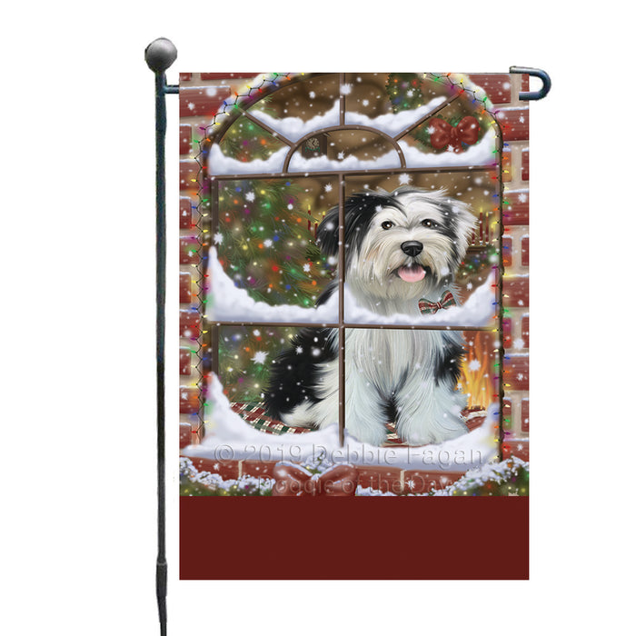 Personalized Please Come Home For Christmas Tibetan Terrier Dog Sitting In Window Custom Garden Flags GFLG-DOTD-A60210