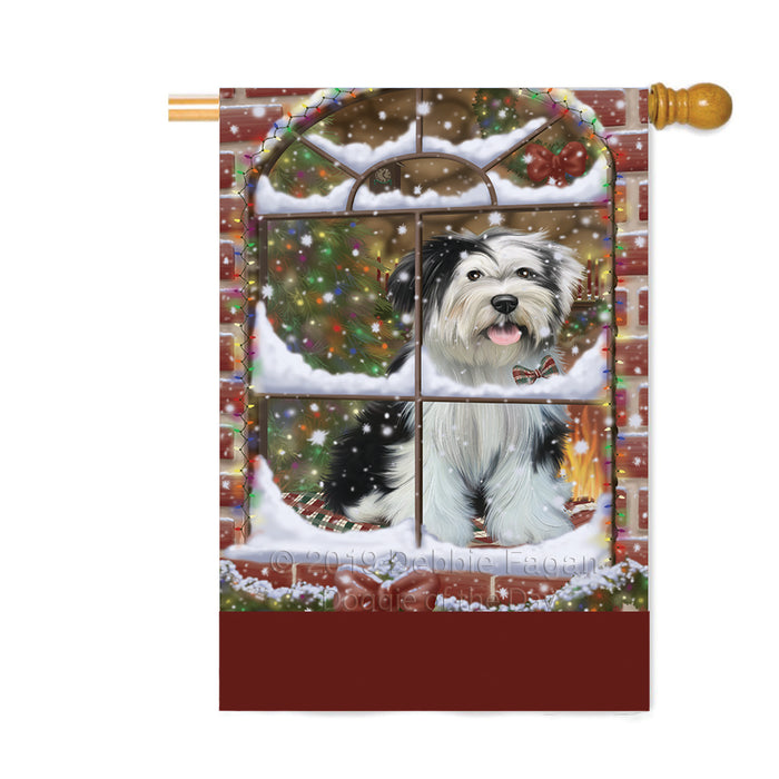 Personalized Please Come Home For Christmas Tibetan Terrier Dog Sitting In Window Custom House Flag FLG-DOTD-A60266