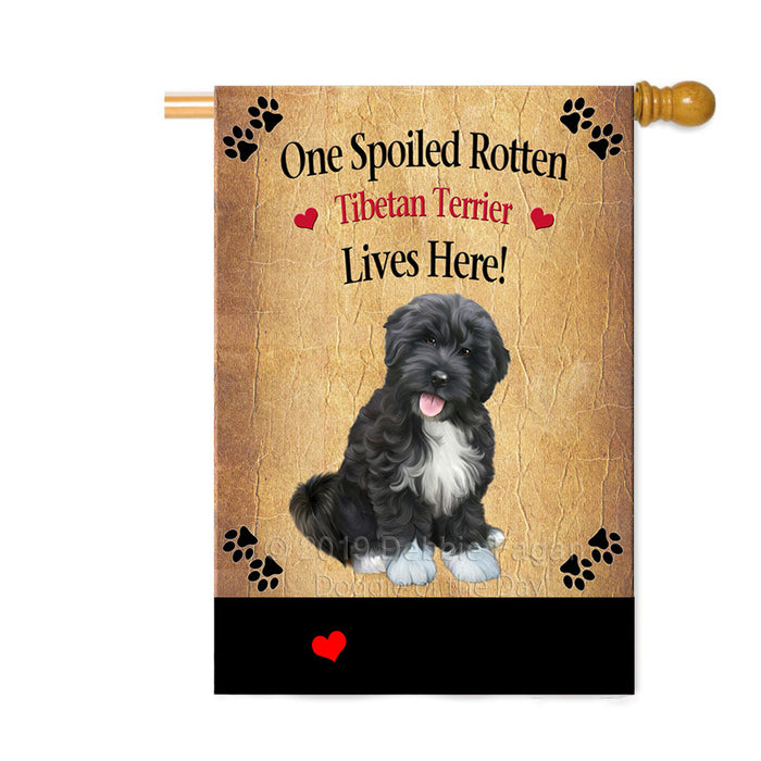 Personalized Spoiled Rotten Tibetan Terrier Dog Custom House Flag FLG-DOTD-A63351