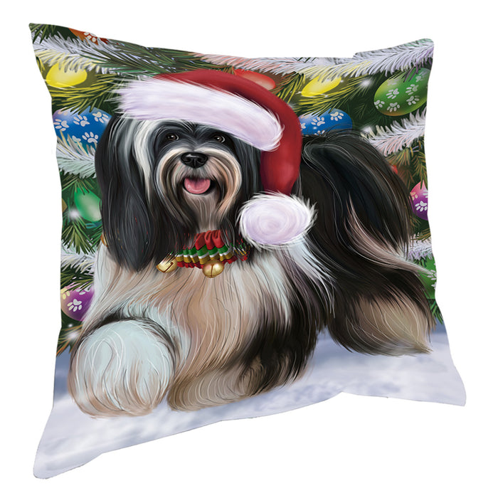 Chistmas Trotting in the Snow Tibetan Terrier Dog Pillow with Top Quality High-Resolution Images - Ultra Soft Pet Pillows for Sleeping - Reversible & Comfort - Ideal Gift for Dog Lover - Cushion for Sofa Couch Bed - 100% Polyester, PILA93928
