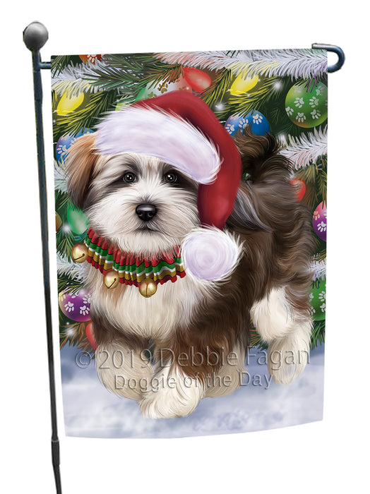 Chistmas Trotting in the Snow Tibetan Terrier Dog Garden Flags Outdoor Decor for Homes and Gardens Double Sided Garden Yard Spring Decorative Vertical Home Flags Garden Porch Lawn Flag for Decorations GFLG68527