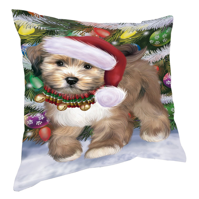Chistmas Trotting in the Snow Tibetan Terrier Dog Pillow with Top Quality High-Resolution Images - Ultra Soft Pet Pillows for Sleeping - Reversible & Comfort - Ideal Gift for Dog Lover - Cushion for Sofa Couch Bed - 100% Polyester, PILA93937