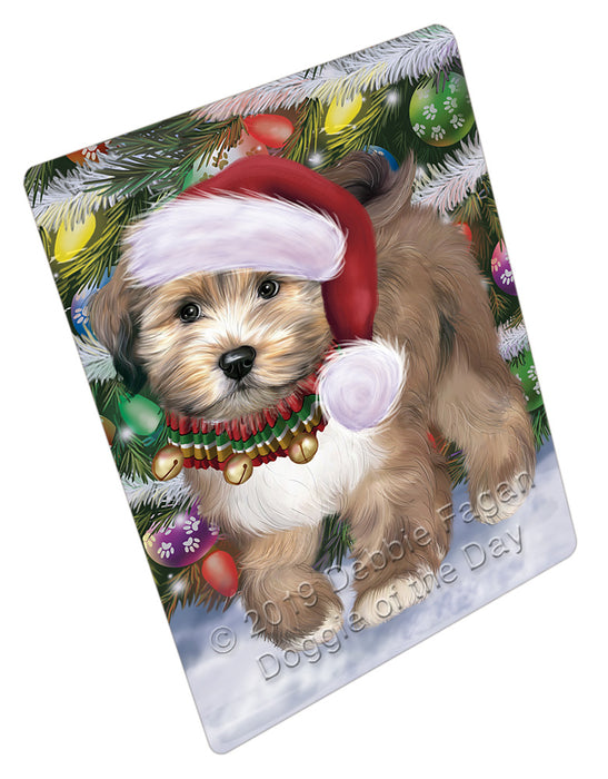 Chistmas Trotting in the Snow Tibetan Terrier Dog Cutting Board - For Kitchen - Scratch & Stain Resistant - Designed To Stay In Place - Easy To Clean By Hand - Perfect for Chopping Meats, Vegetables, CA84028