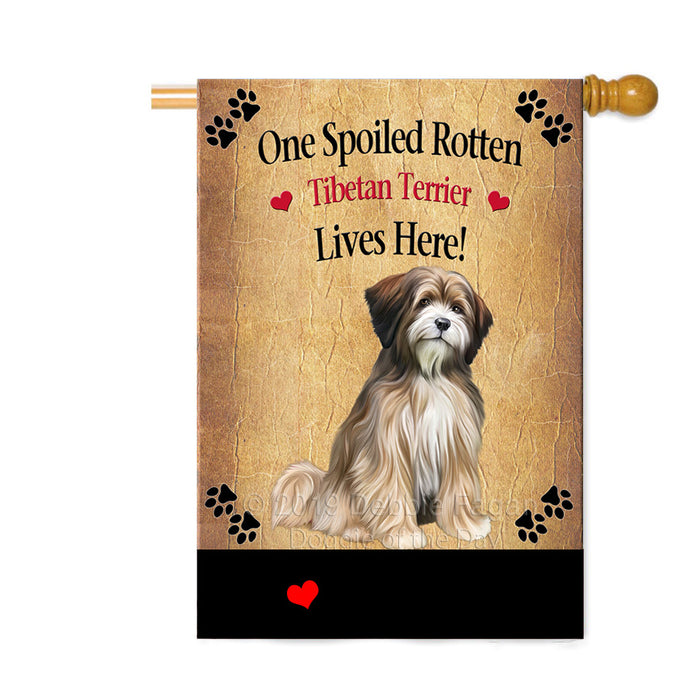 Personalized Spoiled Rotten Tibetan Terrier Dog Custom House Flag FLG-DOTD-A63352