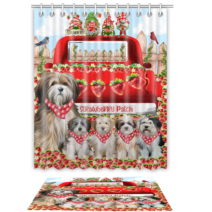 Tibetan Terrier Shower Curtain & Bath Mat Set, Bathroom Decor Curtains with hooks and Rug, Explore a Variety of Designs, Personalized, Custom, Dog Lover's Gifts