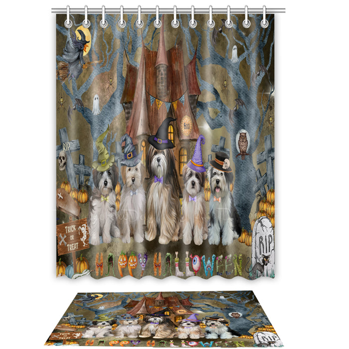 Tibetan Terrier Shower Curtain & Bath Mat Set: Explore a Variety of Designs, Custom, Personalized, Curtains with hooks and Rug Bathroom Decor, Gift for Dog and Pet Lovers