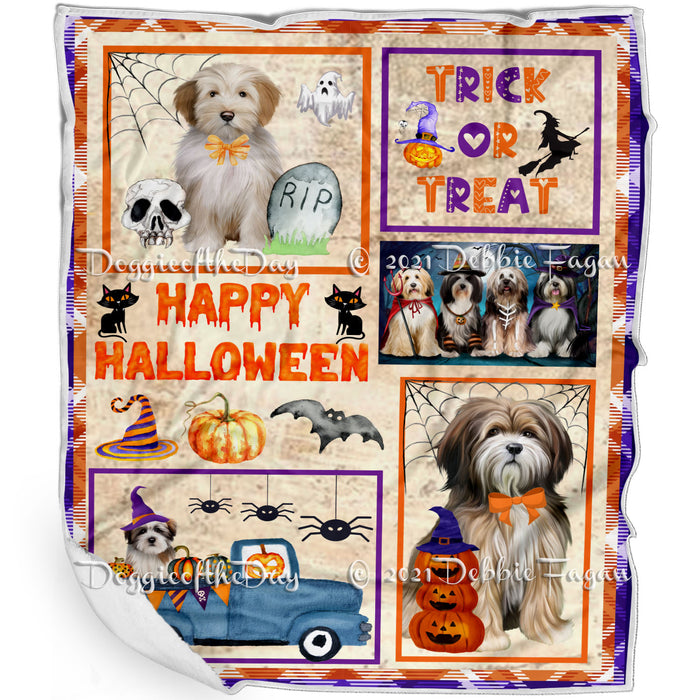Happy Halloween Trick or Treat Tibetan Terrier Dogs Blanket BLNKT143795