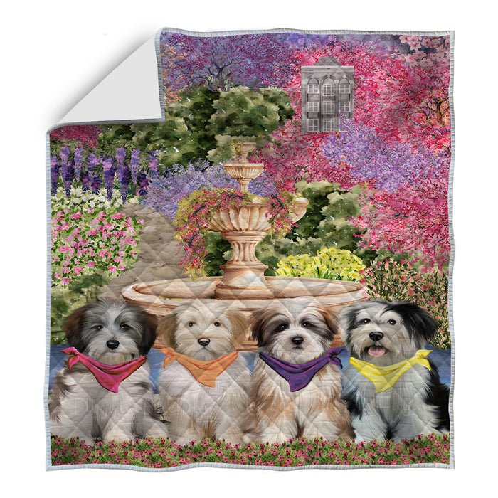 Tibetan Terrier Bed Quilt, Explore a Variety of Designs, Personalized, Custom, Bedding Coverlet Quilted, Pet and Dog Lovers Gift