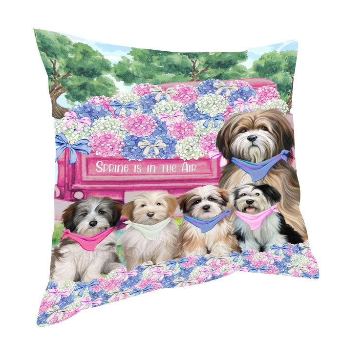 Tibetan Terrier Throw Pillow: Explore a Variety of Designs, Custom, Cushion Pillows for Sofa Couch Bed, Personalized, Dog Lover's Gifts
