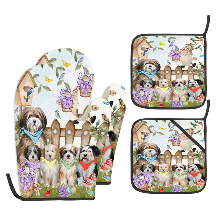 Tibetan Terrier Oven Mitts and Pot Holder Set, Kitchen Gloves for Cooking with Potholders, Explore a Variety of Custom Designs, Personalized, Pet & Dog Gifts