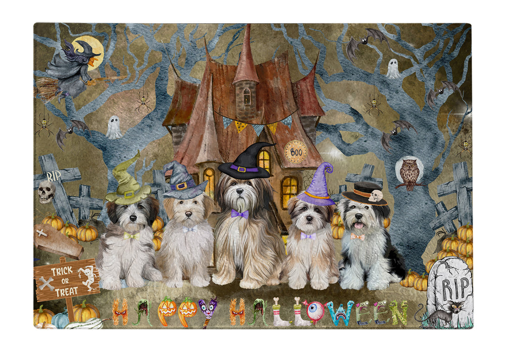 Tibetan Terrier Cutting Board: Explore a Variety of Designs, Personalized, Custom, Kitchen Tempered Glass Scratch and Stain Resistant, Halloween Gift for Pet and Dog Lovers