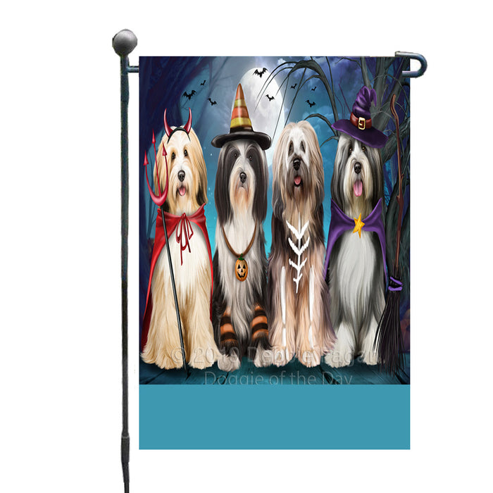 Personalized Happy Halloween Trick or Treat Tibetan Terrier Dogs Custom Garden Flag GFLG64380