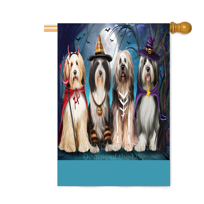 Personalized Happy Halloween Trick or Treat Tibetan Terrier Dogs Custom House Flag FLG64071