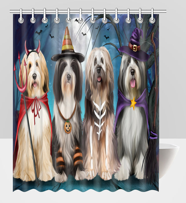 Halloween Trick or Teat Tibetan Terrier Dogs Shower Curtain