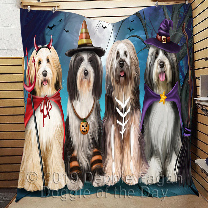 Halloween Trick or Teat Tibetan Terrier Dogs Quilt