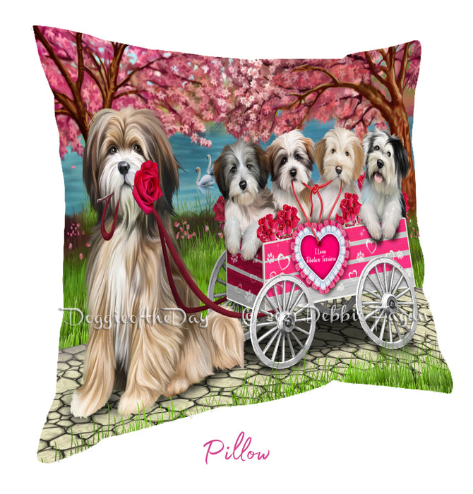 Mother's Day Gift Basket Tibetan Terrier Dogs Blanket, Pillow, Coasters, Magnet, Coffee Mug and Ornament