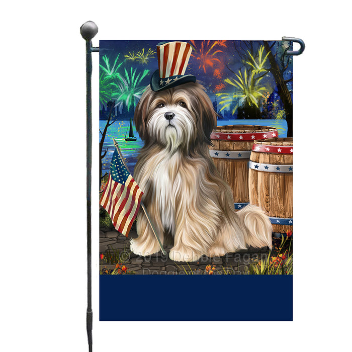 Personalized 4th of July Firework Tibetan Terrier Dog Custom Garden Flags GFLG-DOTD-A58134