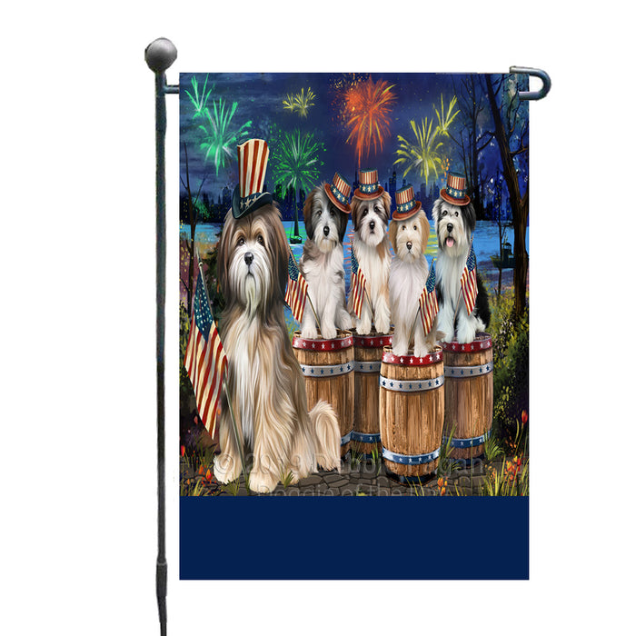 Personalized 4th of July Firework Tibetan Terrier Dogs Custom Garden Flags GFLG-DOTD-A58135