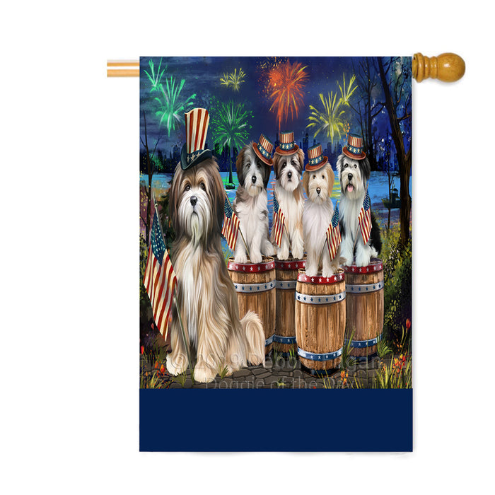 Personalized 4th of July Firework Tibetan Terrier Dogs Custom House Flag FLG-DOTD-A58191
