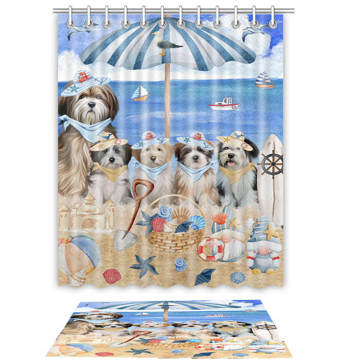Tibetan Terrier Shower Curtain with Bath Mat Set: Explore a Variety of Designs, Personalized, Custom, Curtains and Rug Bathroom Decor, Dog and Pet Lovers Gift