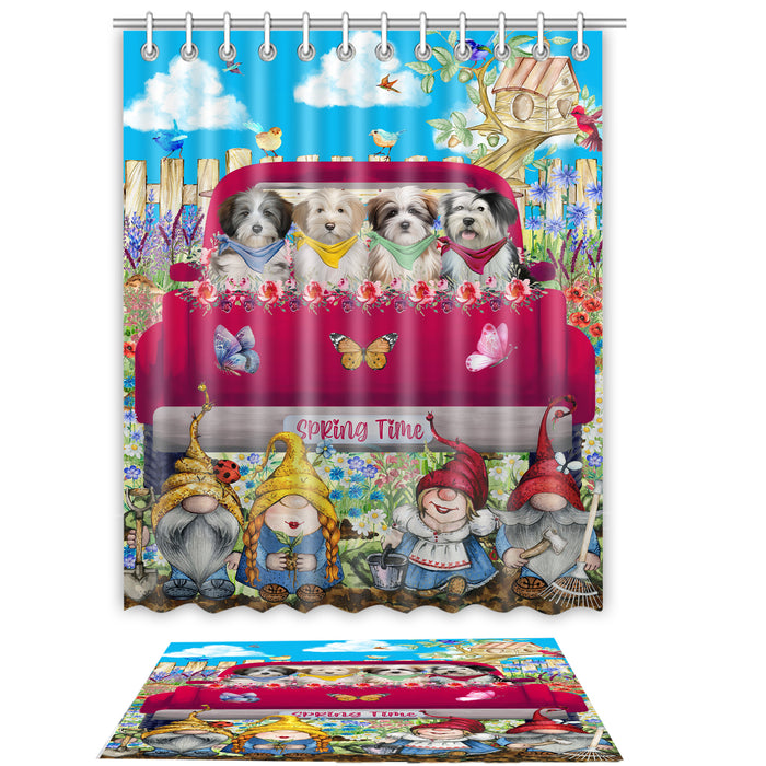 Tibetan Terrier Shower Curtain with Bath Mat Combo: Curtains with hooks and Rug Set Bathroom Decor, Custom, Explore a Variety of Designs, Personalized, Pet Gift for Dog Lovers