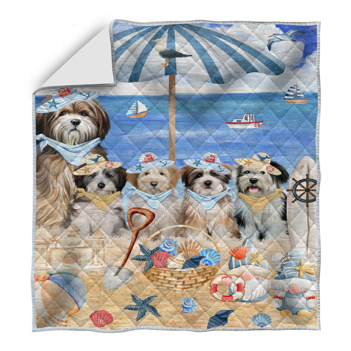 Tibetan Terrier Bedspread Quilt, Bedding Coverlet Quilted, Explore a Variety of Designs, Personalized, Custom, Dog Gift for Pet Lovers