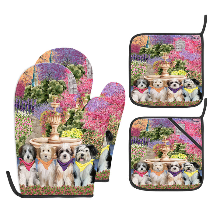 Tibetan Terrier Oven Mitts and Pot Holder Set: Kitchen Gloves for Cooking with Potholders, Custom, Personalized, Explore a Variety of Designs, Dog Lovers Gift