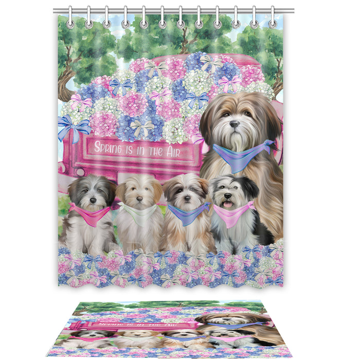 Tibetan Terrier Shower Curtain with Bath Mat Set, Custom, Curtains and Rug Combo for Bathroom Decor, Personalized, Explore a Variety of Designs, Dog Lover's Gifts