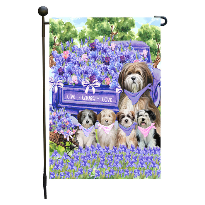 Tibetan Terrier Dogs Garden Flag for Dog and Pet Lovers, Explore a Variety of Designs, Custom, Personalized, Weather Resistant, Double-Sided, Outdoor Garden Yard Decoration
