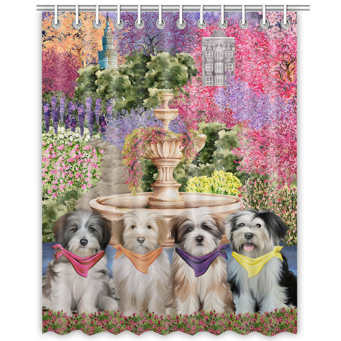 Tibetan Terrier Shower Curtain, Explore a Variety of Custom Designs, Personalized, Waterproof Bathtub Curtains with Hooks for Bathroom, Gift for Dog and Pet Lovers