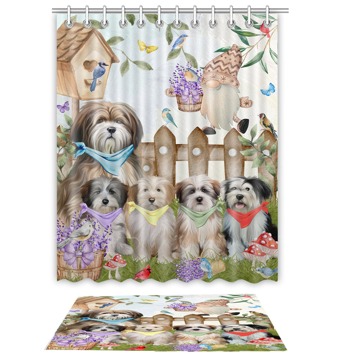 Tibetan Terrier Shower Curtain & Bath Mat Set - Explore a Variety of Personalized Designs - Custom Rug and Curtains with hooks for Bathroom Decor - Pet and Dog Lovers Gift