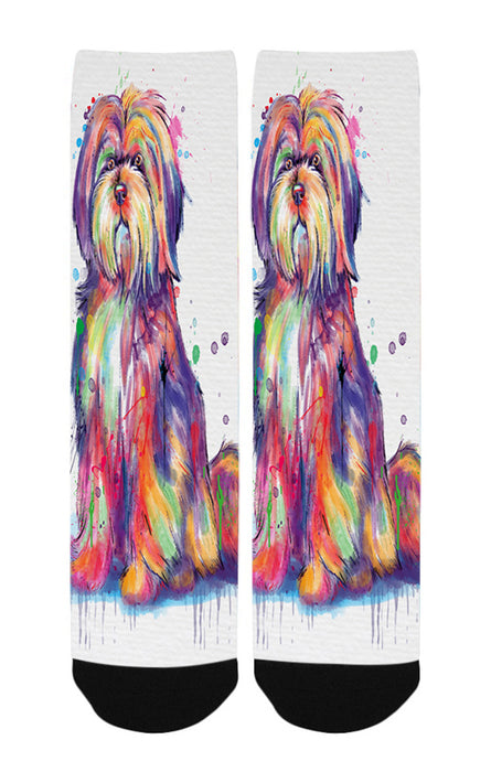 Watercolor Tibetan Terrier Dog Women's Casual Socks