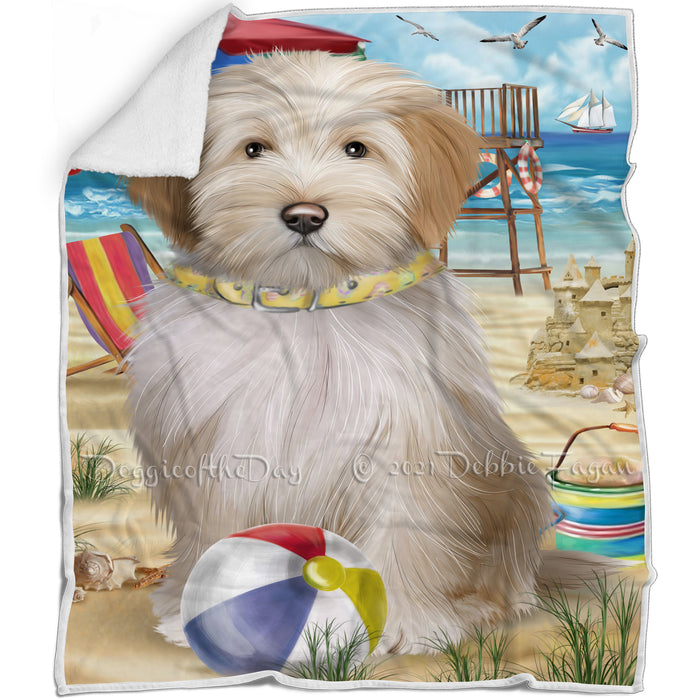 Pet Friendly Beach Tibetan Terrier Dog Blanket BLNKT53400