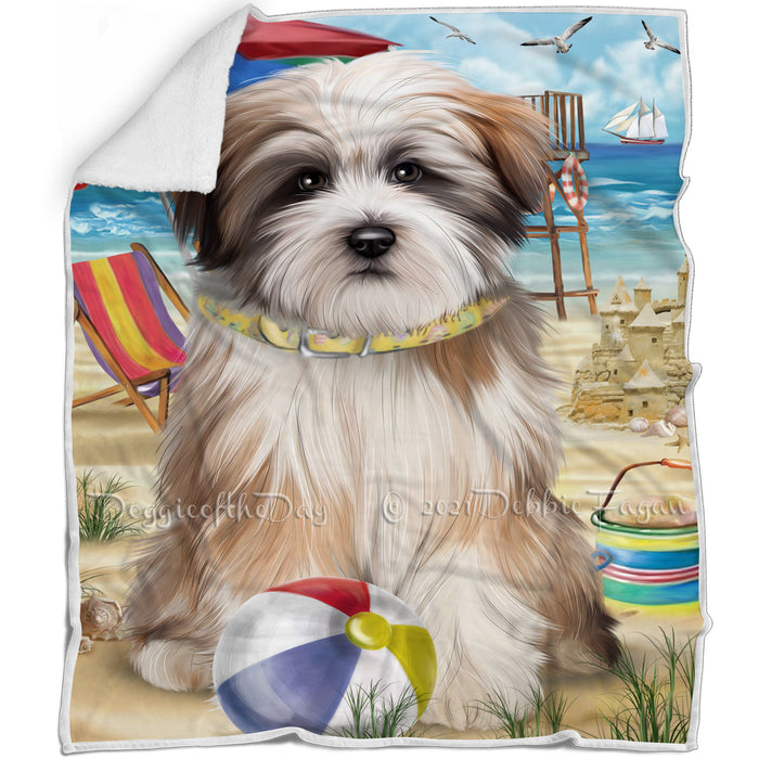 Pet Friendly Beach Tibetan Terrier Dog Blanket BLNKT53418