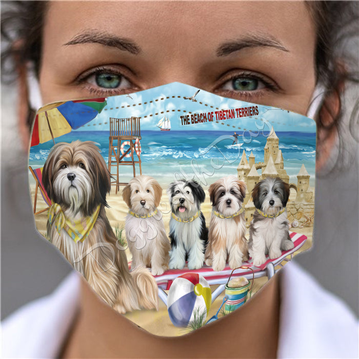 Pet Friendly Beach Tibetan Terrier Dogs Face Mask FM49147