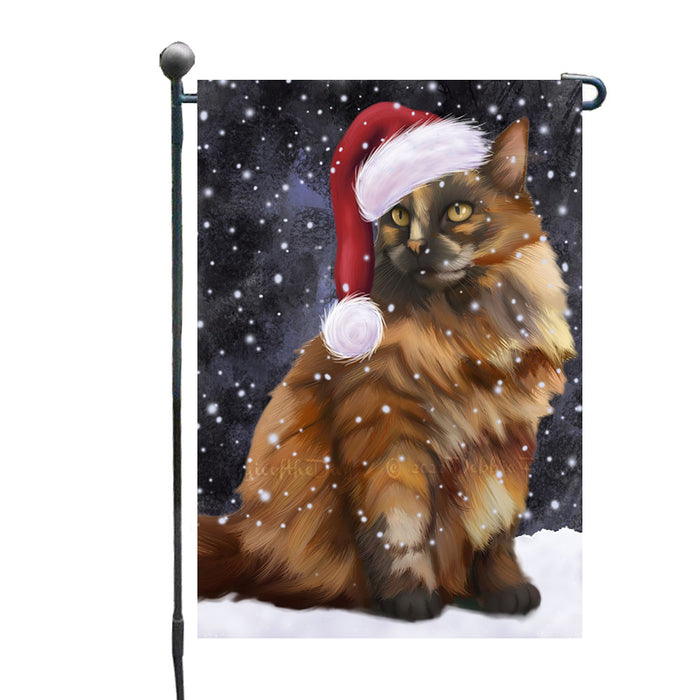 Christmas Let it Snow Tortoiseshell Cat Garden Flags Outdoor Decor for Homes and Gardens Double Sided Garden Yard Spring Decorative Vertical Home Flags Garden Porch Lawn Flag for Decorations GFLG68817