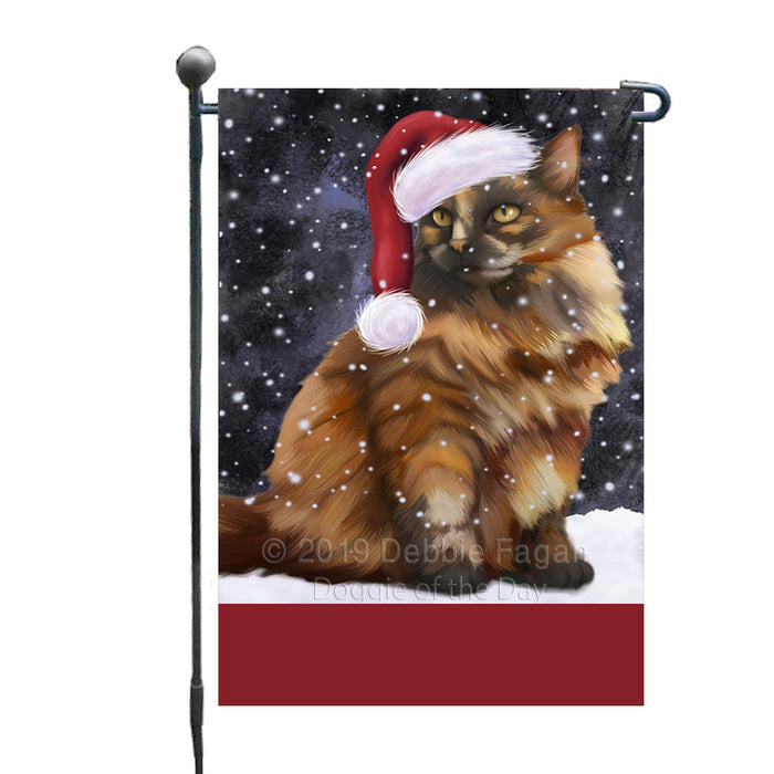 Personalized Let It Snow Happy Holidays Tortoiseshell Cat Custom Garden Flags GFLG-DOTD-A62472