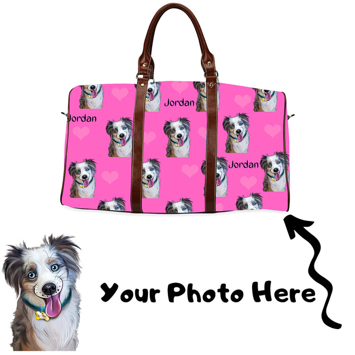 Custom Add Your Photo Here PET Dog Cat Photos on Waterproof Travel Bag