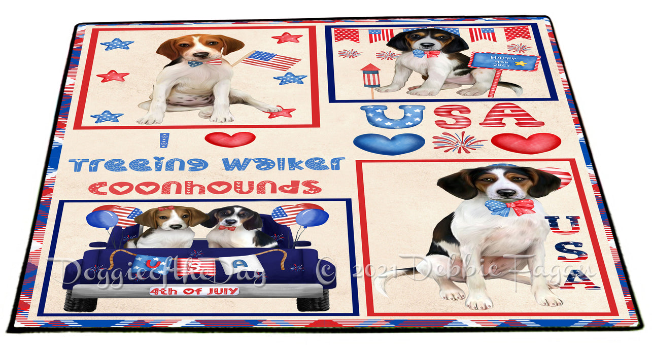 4th of July Independence Day I Love USA Treeing Walker Coonhound Dogs Floormat FLMS56353 Floormat FLMS56353