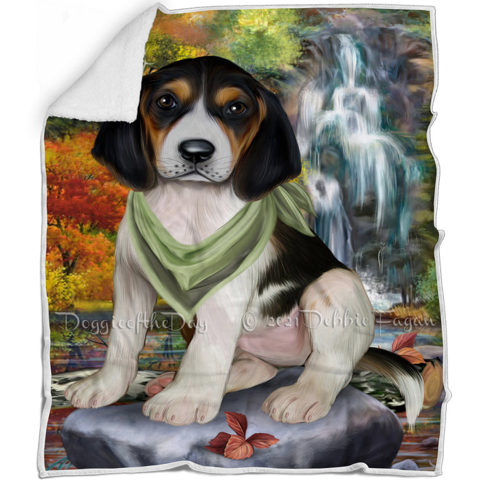 Scenic Waterfall Treeing Walker Coonhound Dog Blanket BLNKT84477