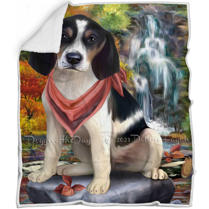 Scenic Waterfall Treeing Walker Coonhound Dog Blanket BLNKT84495