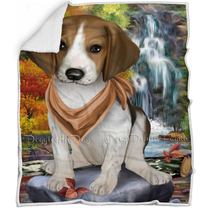 Scenic Waterfall Treeing Walker Coonhound Dog Blanket BLNKT84504