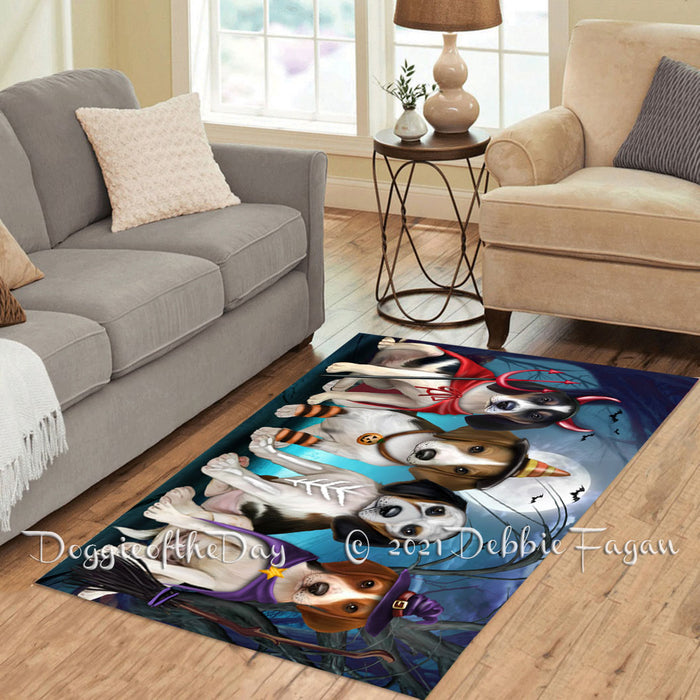 Happy Halloween Trick or Treat Treeing Walker Coonhound Dogs Polyester Living Room Carpet Area Rug ARUG66467