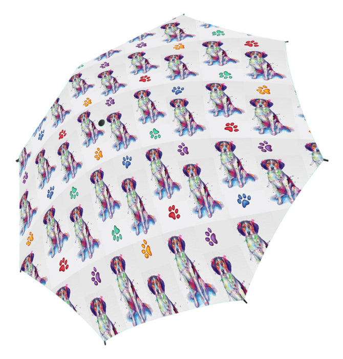 Watercolor Mini Treeing Walker Coonhound DogsSemi-Automatic Foldable Umbrella